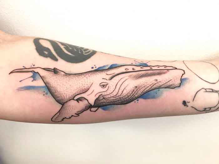 tattoo watercolor balena